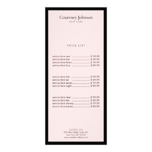 Carte Publicitaire Élégante Luxe Minimaliste Boutique Noir/Rose