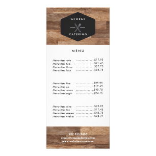 Carte Publicitaire Entreprise de Catering Logo Fourchette Couteau Cro