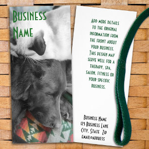 Carte Publicitaire Entreprise de soins animaux photo d'amitié pour an