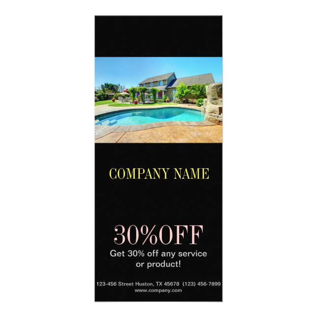 Carte Publicitaire entretien à la maison de piscine d'agent (Devant)