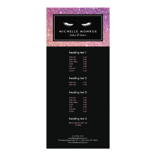 Carte Publicitaire Eyelashes avec Parties scintillant violet/rose car