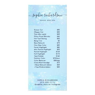 Carte Publicitaire Faux Blue Iridescente   Salon Services de tarif