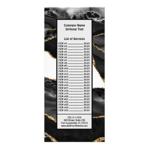 Carte Publicitaire Faux Marblé Agate Black Stone Luxe