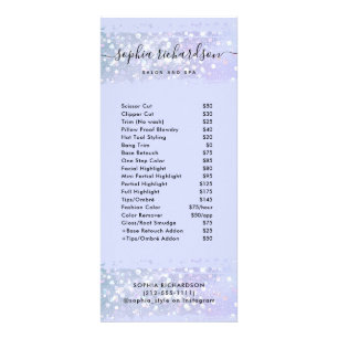 Carte Publicitaire Faux Purple Iridescente   Salon Services de tarif