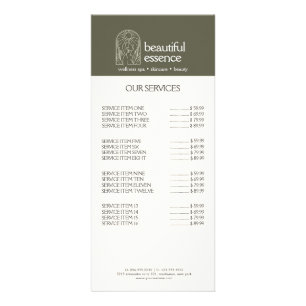 Carte Publicitaire Femme Feuille Moon Arch SKINCARE Wellness Day Spa