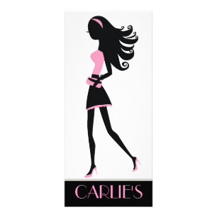 Carte Publicitaire Fille élégante de la ville 311 rose-clair