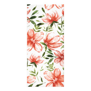 Carte Publicitaire Fleurs à l'aquarelle rouge
