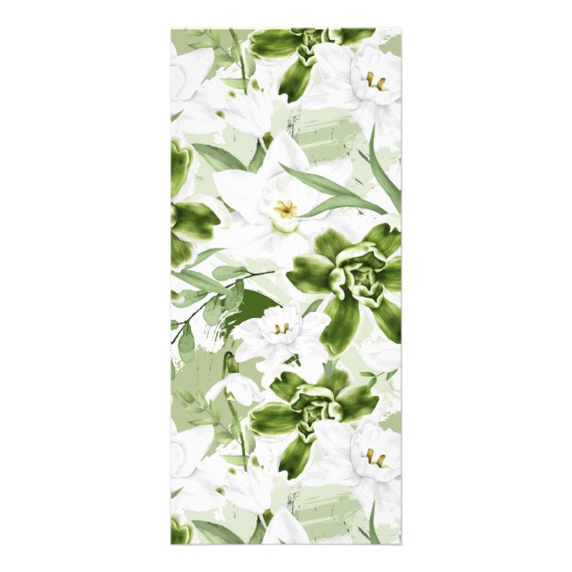 Carte Publicitaire Fleurs Aquarelles Blanches 2 (Devant)