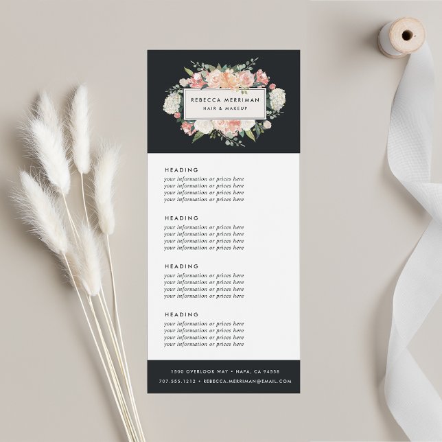 Carte Publicitaire Floral antique | Tarification ou services (Créateur téléchargé)