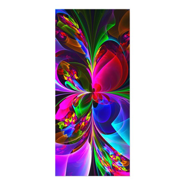 Carte Publicitaire Floral moderne Art Abstrait Rouge Bleu Motif #12 (Devant)