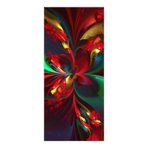 Carte Publicitaire Floral moderne Art Abstrait Rouge Vert Motif #11