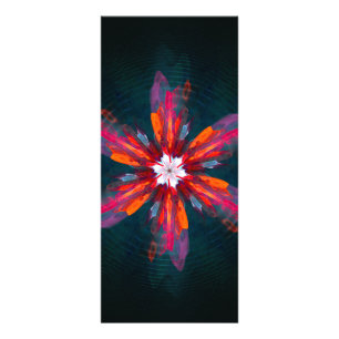 Carte Publicitaire Flore Mandala Flowers Orange Red Blue Abstract