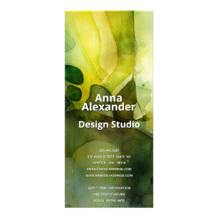Carte Publicitaire Flux Lumineux   Aquarelle Abstraite Verte 