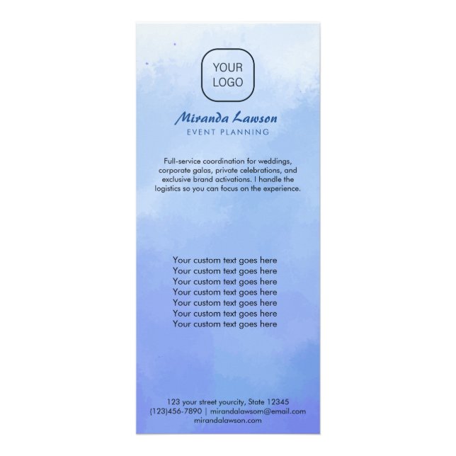 Carte Publicitaire Fond aquarelle  (Devant)