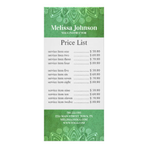 Carte Publicitaire Green Mandala Yoga Meditation Business