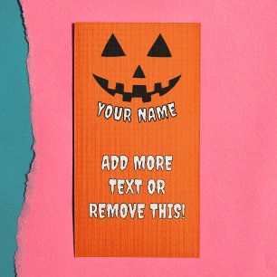 Carte Publicitaire Halloween Citrouille personnalisé Votre nom et vot