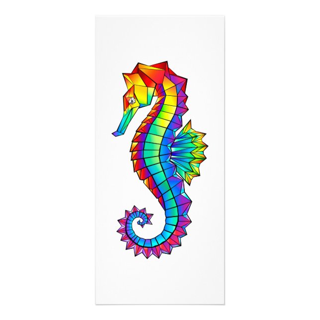 Carte Publicitaire Hippocampe polygonal arc-en-ciel (Devant)