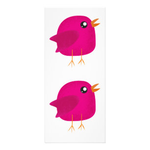 Carte Publicitaire Illustration de joli oiseau rose