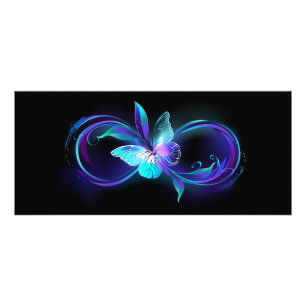 Carte Publicitaire Infinité brillante avec papillon magique