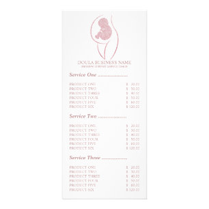 Carte Publicitaire Infirmière de grossesse Doula Rose tendre