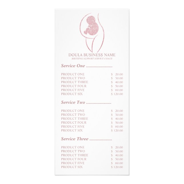 Carte Publicitaire Infirmière de grossesse Doula Rose tendre (Devant)