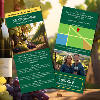Carte Publicitaire Infos touristiques marketing vignoble verdure