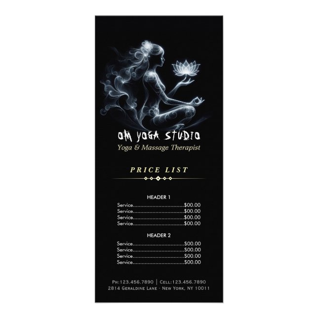 Carte Publicitaire Instructeur de Yoga Méditation Lotus Pose Lumineus (Devant)