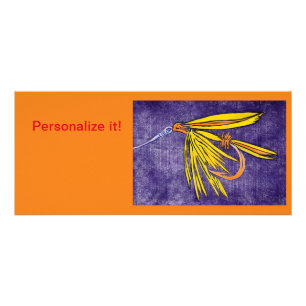 Carte Publicitaire "Jaune & Orange mouche mouche liant l'art de la pê