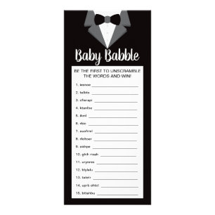 Carte Publicitaire Jeu de Baby shower Word Scramble, 25 Pack