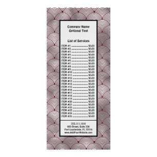 Carte Publicitaire Joli motif Art Déco gris bordeaux élégant