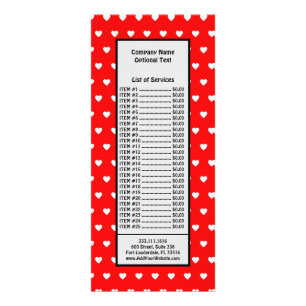 Carte Publicitaire Jolis coeurs blancs rouges Mignon Saint-Valentin A