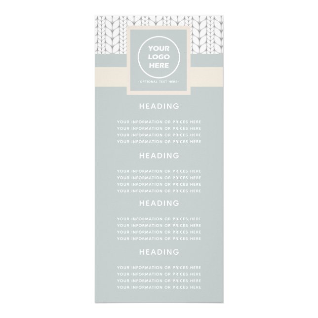 Carte Publicitaire Knitted Pattern Modern Professional Logo (Devant)