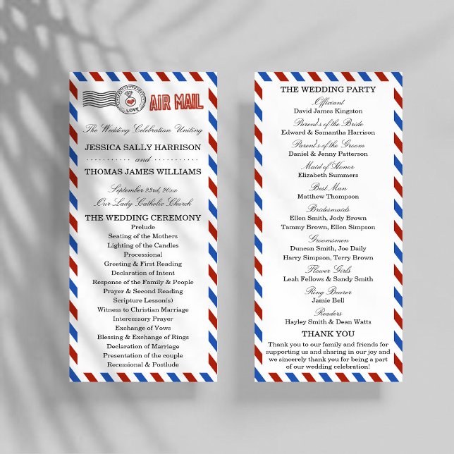 Carte Publicitaire La collection moderne de Mariages Airmail - Progra (Créateur téléchargé)