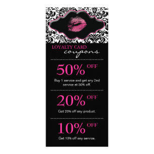 Carte Publicitaire La vente de salon carde les lèvres roses de