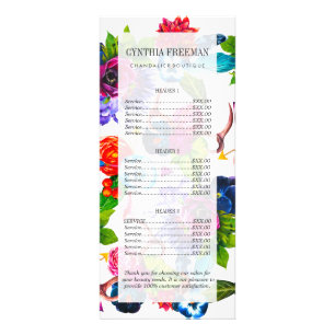 Carte Publicitaire L'aquarelle de Bohème fleurit le feuille