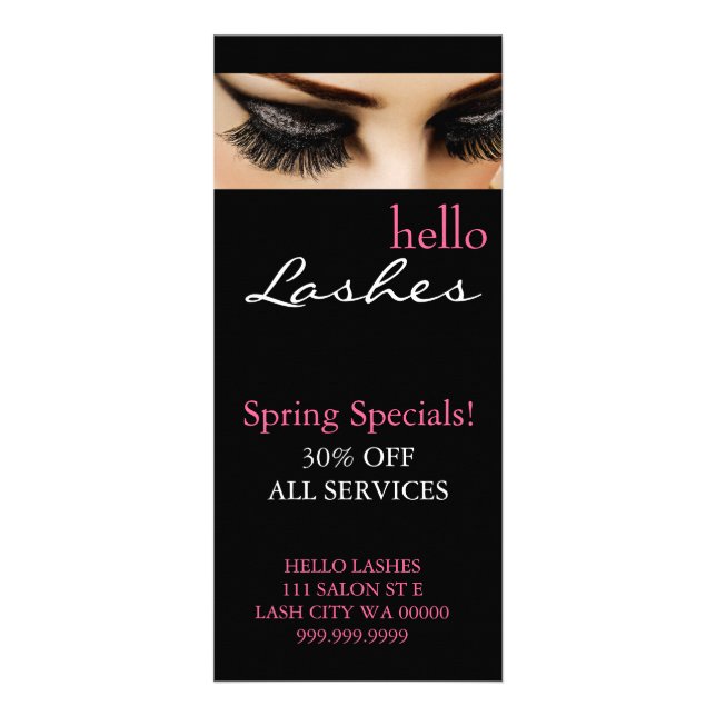 Carte Publicitaire Lash Extensions Maquillage Artiste Salon Flyer Men (Devant)