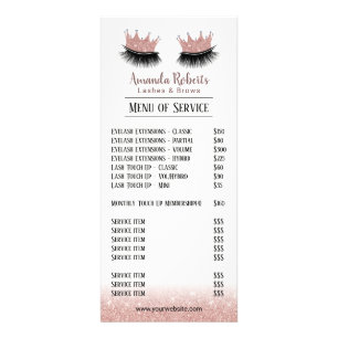 Carte Publicitaire Lashes Maquillage Artiste Couronne Eyelash Tarifs