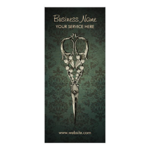 Carte Publicitaire Le salon de coiffure élégant et élégant du ciseau