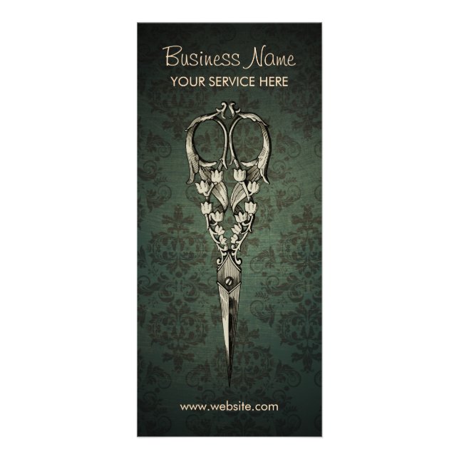 Carte Publicitaire Le salon de coiffure élégant et élégant du ciseau  (Devant)