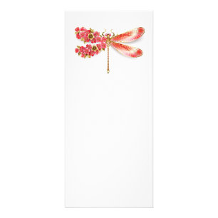 Carte Publicitaire libellule de fleurs avec sakura de bijoux