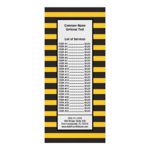 Carte Publicitaire Lignes Géométriques Horizontales Jaunes et Noires