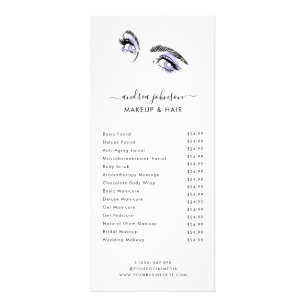 Carte Publicitaire Lilac Eyes Beauty Maquillage Lashes Tarifs
