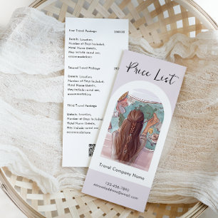 Carte Publicitaire Liste des prix de l'agence de voyage moderne simpl