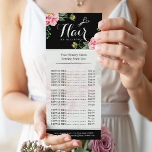 Carte Publicitaire Listes des prix modernes de salon de beauté de