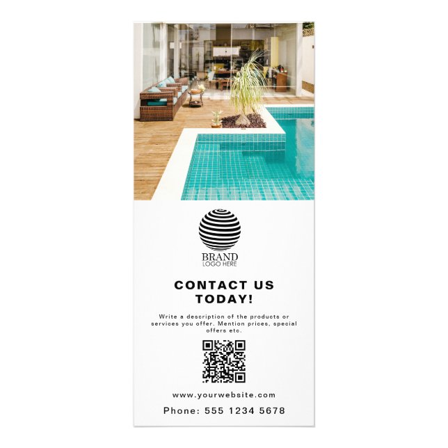 Carte Publicitaire Logo commercial promotionnel Photo Code QR (Devant)