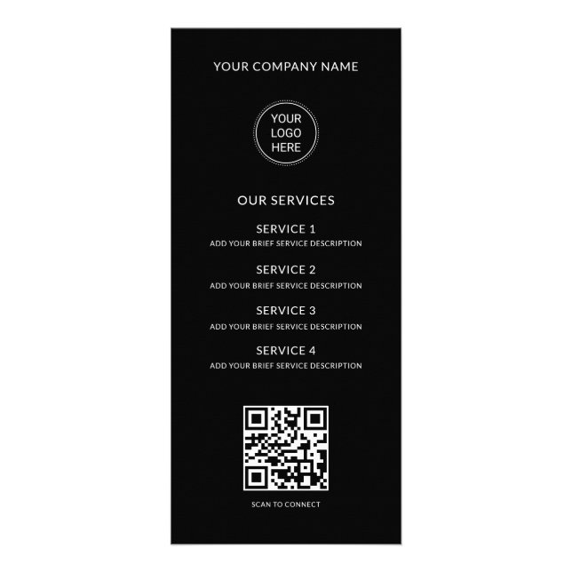 Carte Publicitaire Logo d'entreprise Code QR Moderne Professionnel No (Devant)