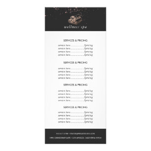 Carte Publicitaire Logo du Spa Rose Gold Tarifs des services