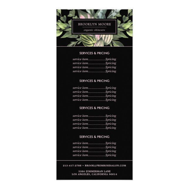 Carte Publicitaire Logo Feuilles Tropicales Modernes | Tarification d (Devant)