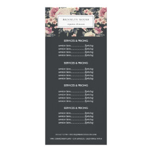Carte Publicitaire Logo Floral Vintage Foncé Tarifs des Services