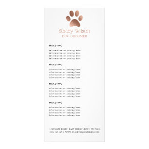 Carte Publicitaire Logo rose Gold Empreinte de patte Prix / Liste des